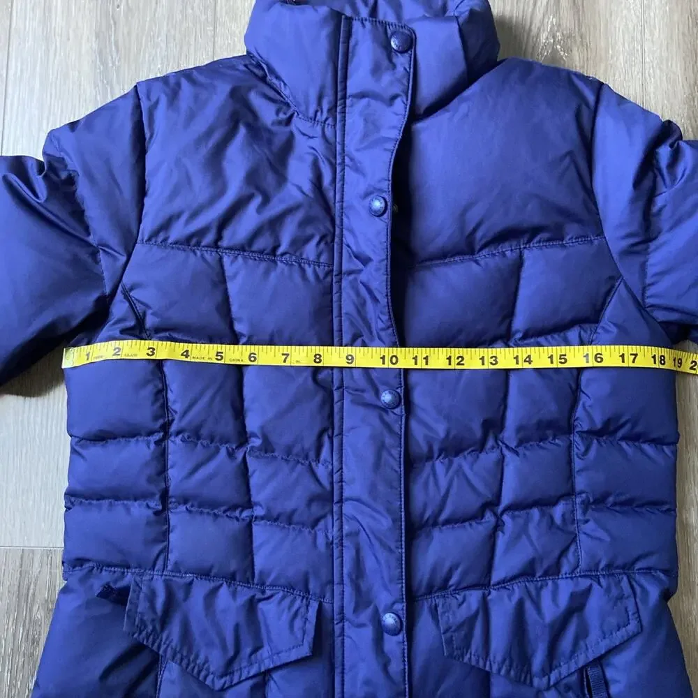 L.L. Bean Down Tek Down Puffer Coat Sz XS Blue Length